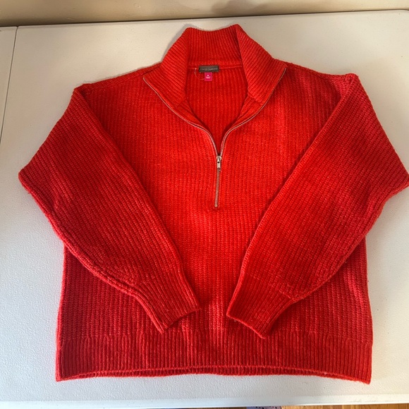 Vince Camuto Vibrant Orange/Red Knit Sweater - Picture 1 of 6